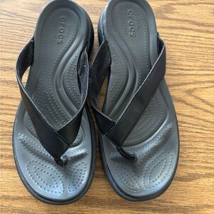 CROCS Dual Comfort Black Sandals/ Flipflops